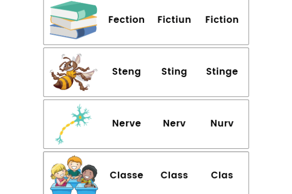 Spelling words Worksheet 1