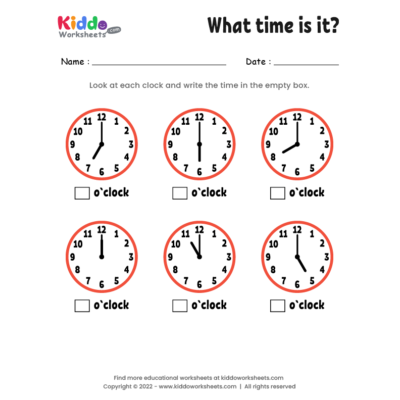 what time is it worksheet 5