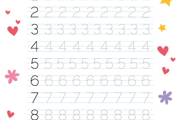 Number Tracing Worksheet