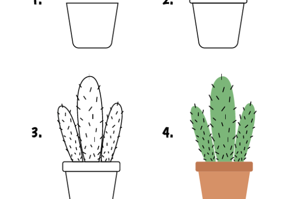 How to draw Cactus worksheet