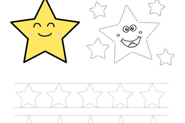 Star Tracing Shape Worksheet