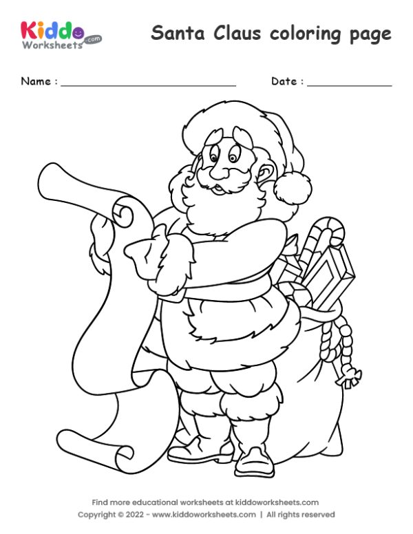 Santa claus coloring page