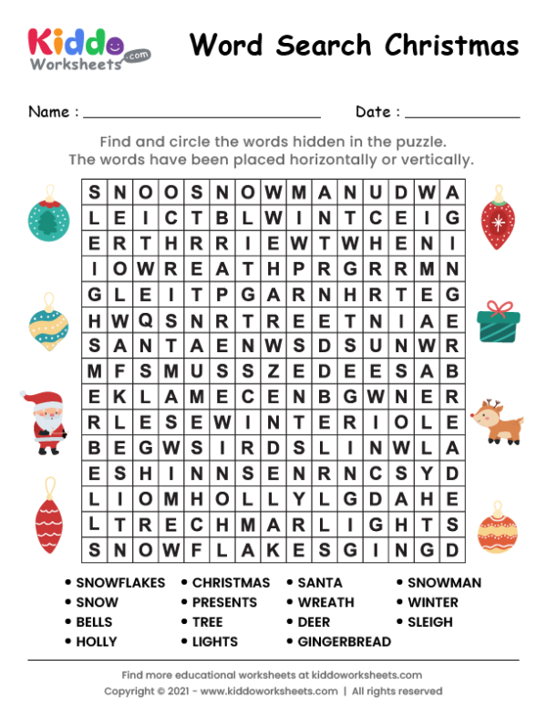 Word Search Christmas