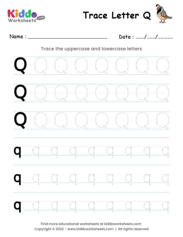 Tracing Letter Q