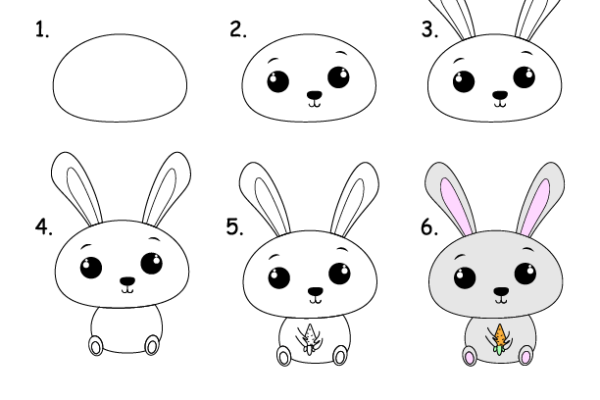 How to draw Rabbit worksheet