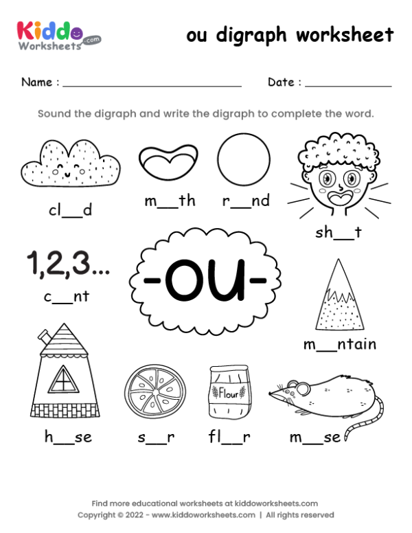 ou digraph worksheet