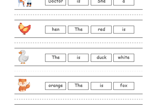 Build a Sentence Worksheet