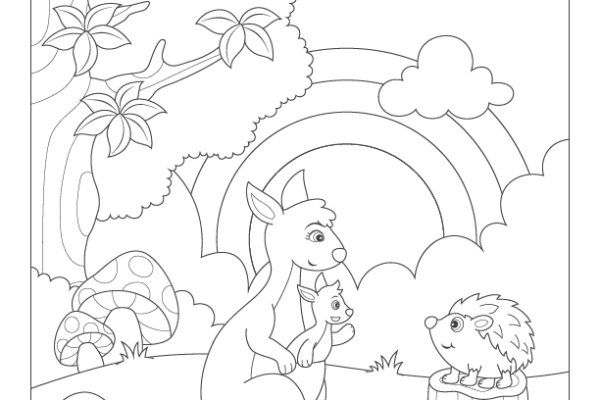 Fill the Color-Kangaroo Worksheet