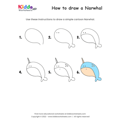 How to draw Narwhal