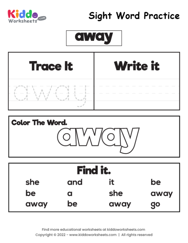 Sight Word Practice away