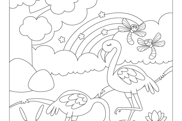 Fill the Color-Flamingo Worksheet