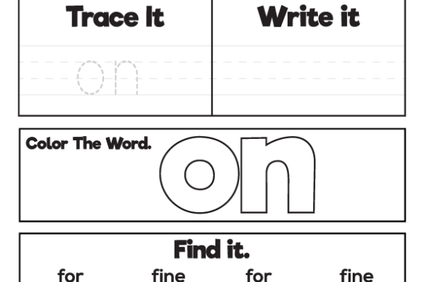 Sight Word Practice on Worksheet