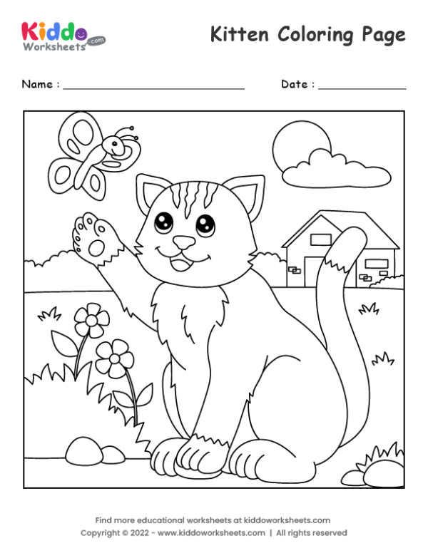 Kitten coloring page