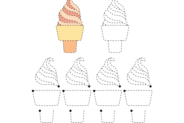 Tracing Lines Icecream Worksheet