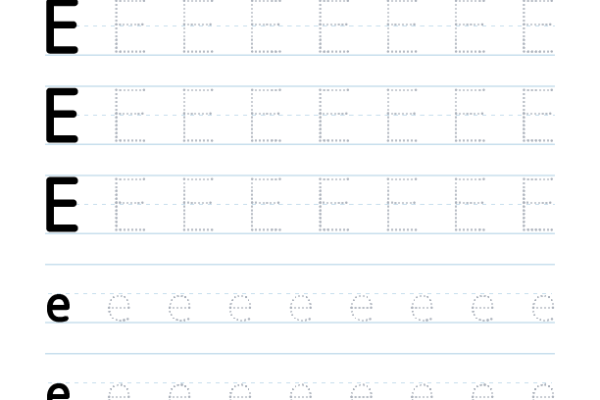 Tracing Letter E worksheet