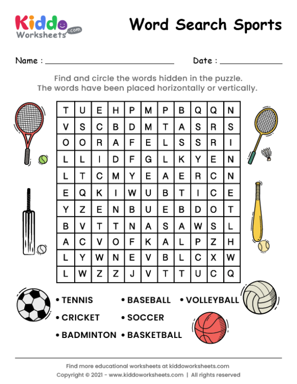 Word Search Sports