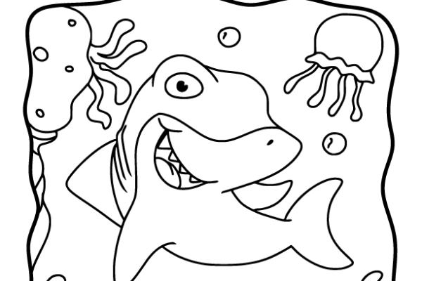 cute shark coloring pages