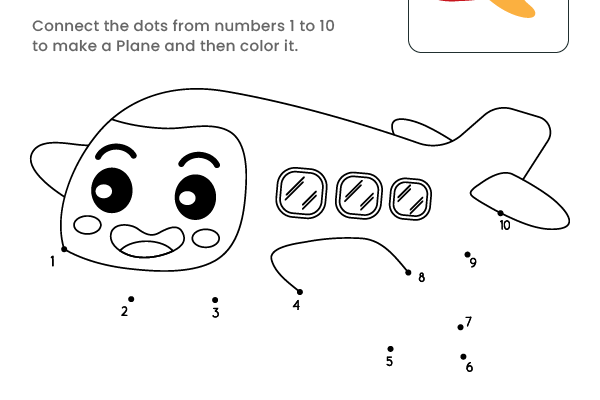 Dot to Dot Plane Worksheet