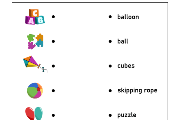 Word to Picture Matching Worksheet 9