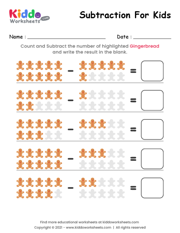 Subtraction Gingerbread