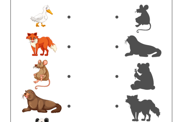 Shadow Matching Animals Worksheet