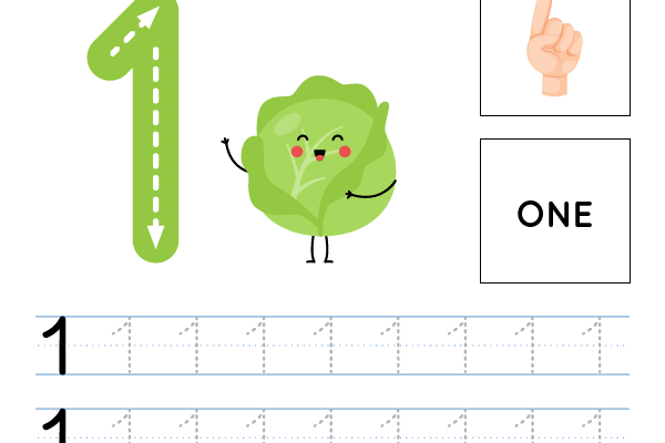 Number Tracing 1 Worksheet