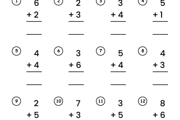 Single Digit Addition Worksheet