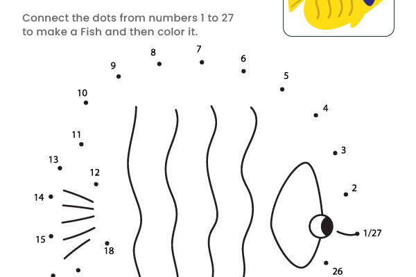 Fish Dot to Dot Printables - kiddoworksheets