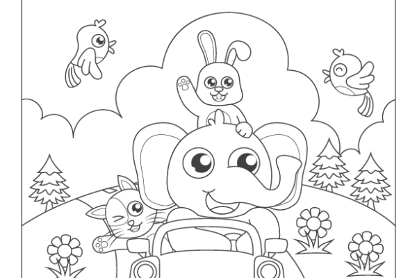 Fill the Color-Animals Worksheet