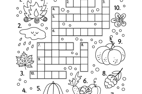 Autumn Crossword Puzzle Worksheet