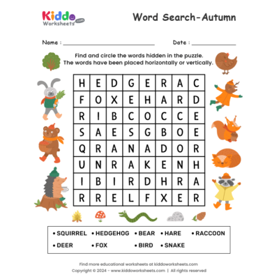 Autumn Word Search