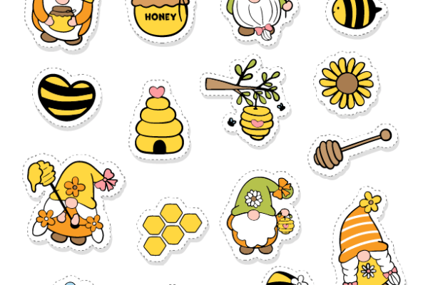Cartoon Bee gnome Stickers