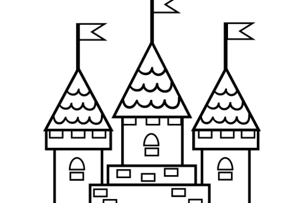 Castle coloring page