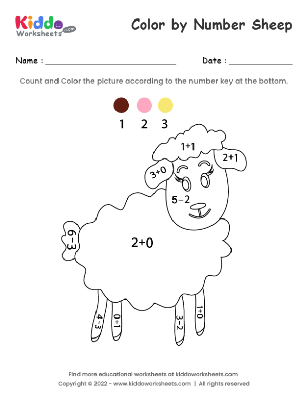 Color by Number Sheep