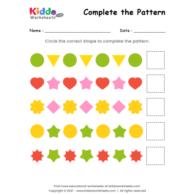 Tracing Pattern Worksheets for Kindergarten