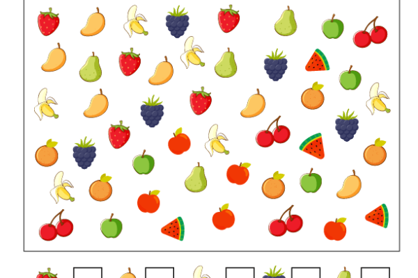 Counting Fruits Worksheets