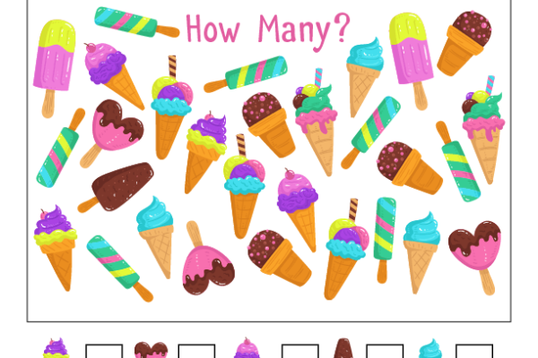 Counting Ice Cream Worksheets