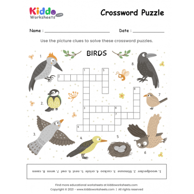 Free Printable Crossword Puzzle Worksheets kiddoworksheets