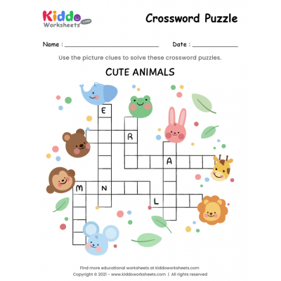 Free Printable Crossword Puzzle Worksheets - kiddoworksheets