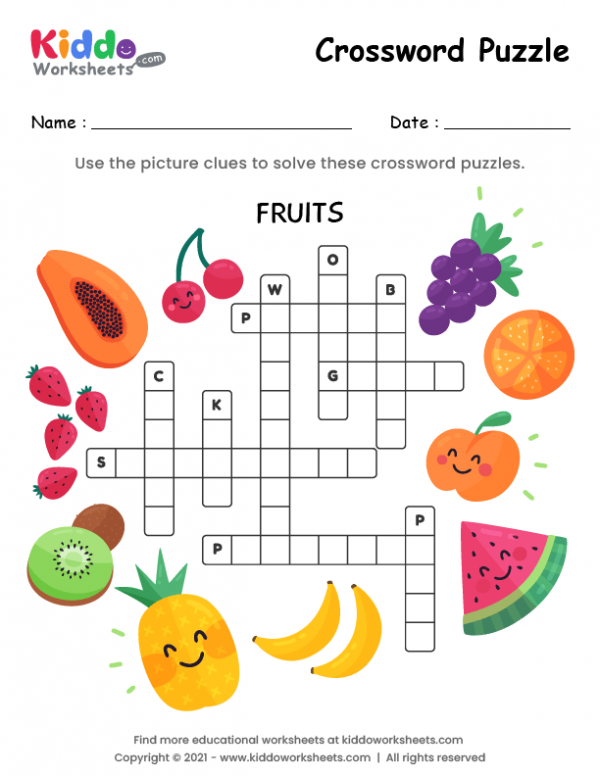 printable crossword puzzles for kids