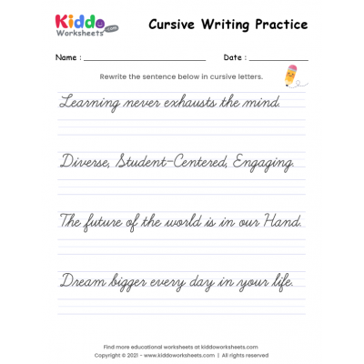 free printable cursive writing letters kiddoworksheets