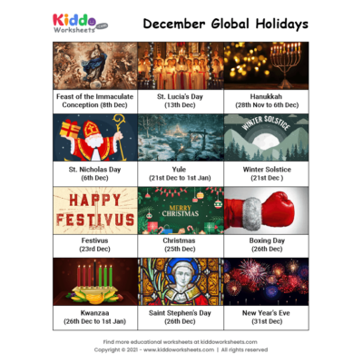 December Global Holidays