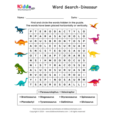 Dinosaur Word Search