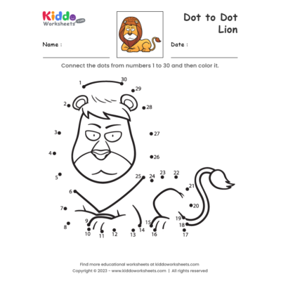 Dot to Dot Lion