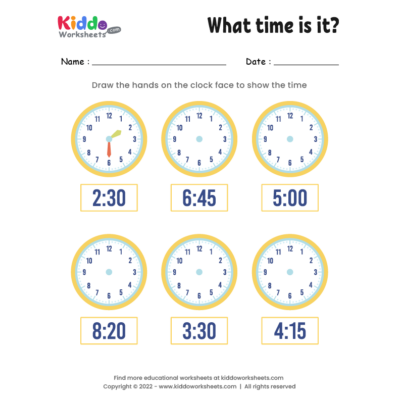 Draw hands on clock 1