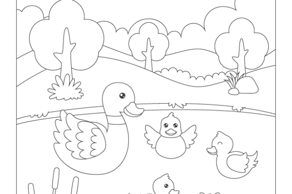 Duck coloring page