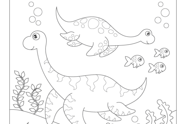 Fill the Color-Elasmosaurus Worksheet