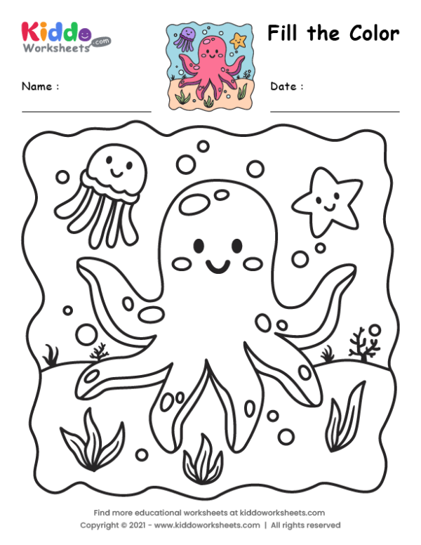 Octopus Coloring Page Free Printable - Made with HAPPY