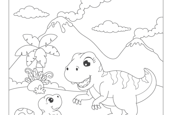 Fill the Color-Tyrannosaurus Worksheet