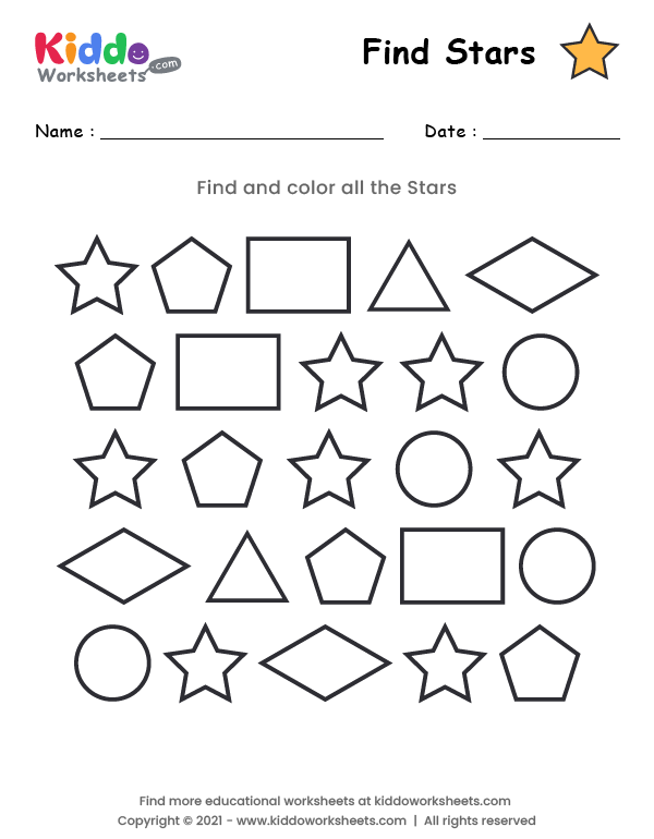 Find Star Worksheet